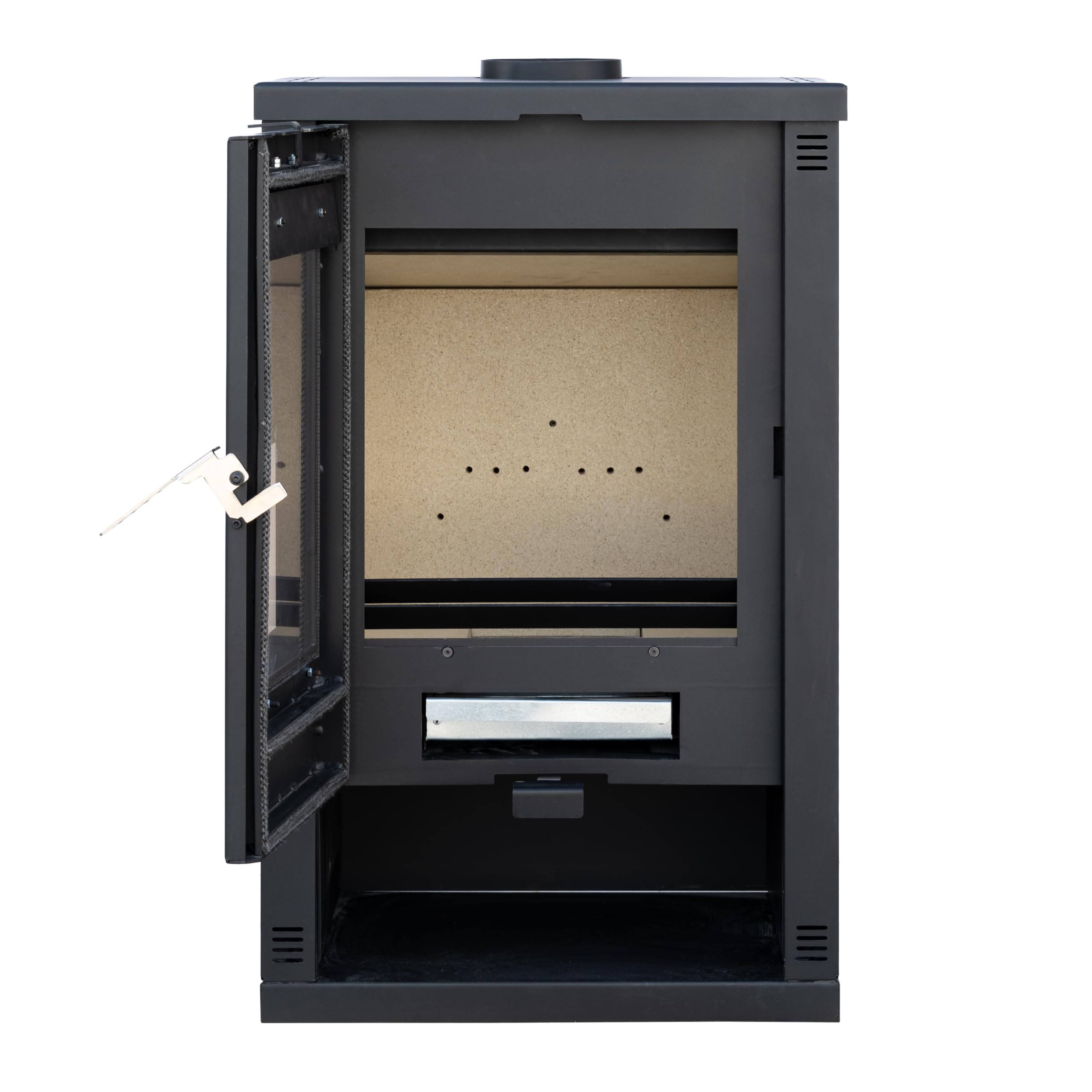 ALAZ Mouse K10M Kaminofen 10 kW – Schwarz | Holzofen mit Schamott-Brennkammer & großem Sichtfenster | Für Holzscheite bis 50 cm | Energieeffizienzklasse A+