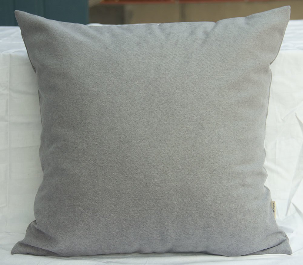 TangDepot Solid Wool-like Throw Pillow Cover/Euro Sham/Cushion Sham, Super Luxury Soft Pillow Cases - Handmade - Many Colors & Sizes Avaliable - (24"x24", Middle Grey)