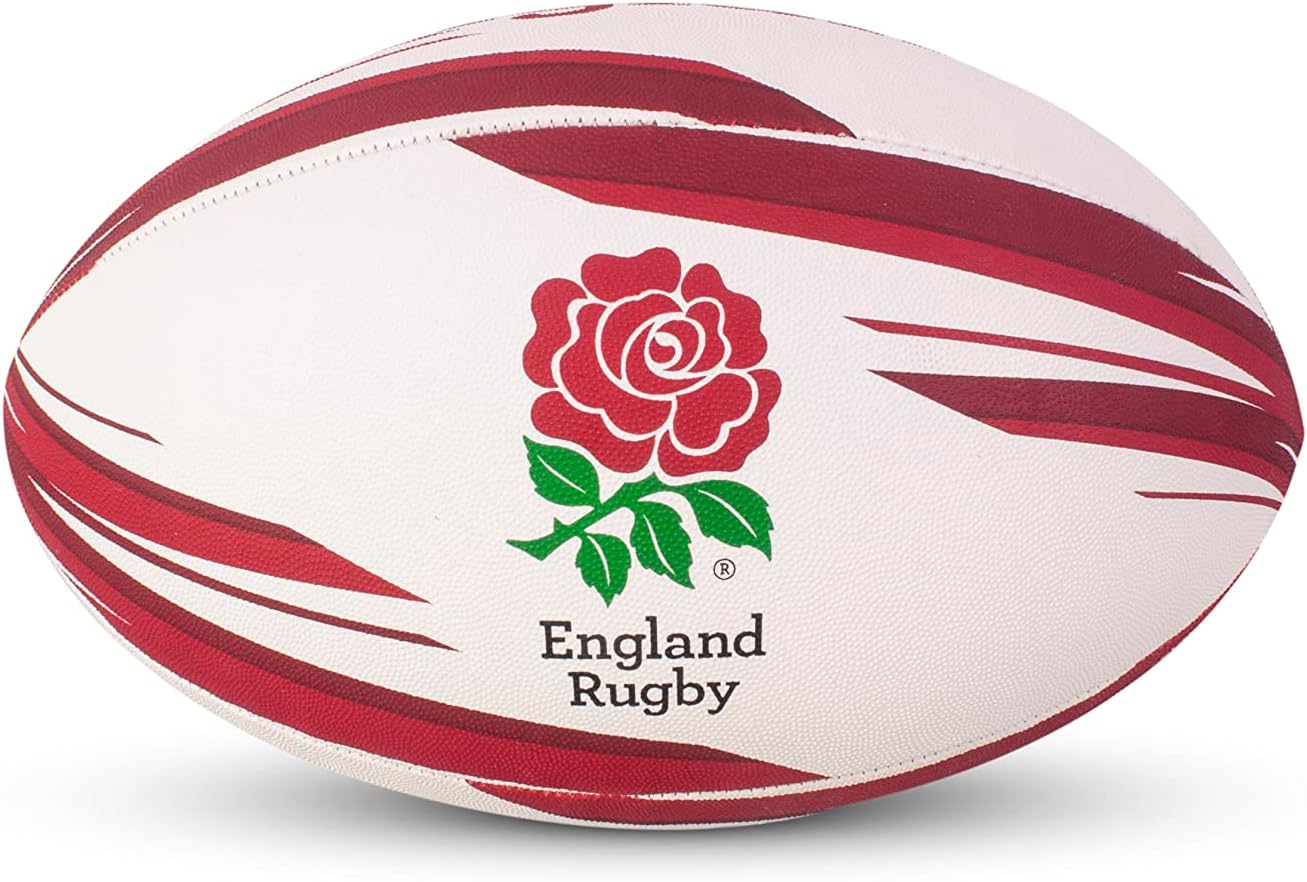 England Rugby Official England RFU Size 5 Rugby Ball,White/Red Amazon