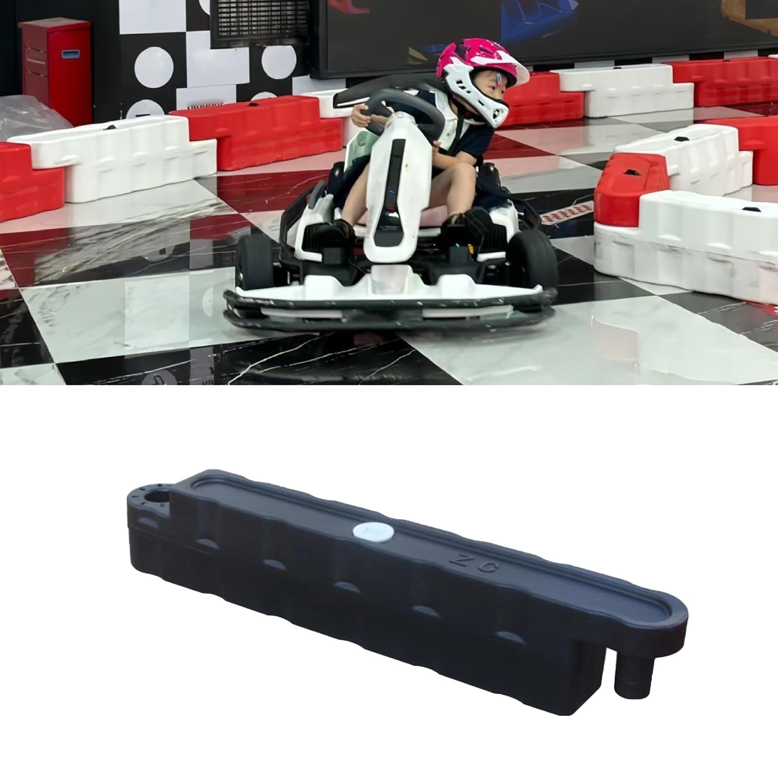 Bumper Car Race Track Go Kart Barrier Lane, Water-Filled Runway Fence for Amusement Parks/Large Shopping Mall, Easy to Install Go Kart Car Bumper(Black 1 Pc,Small)