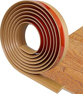 Floor Transition Strip Self Adhesive Carpet & Flooring Transitions Edging Trim Strip PVC Threshold Transitions Suitable for Threshold Height Less Than 5mm (6.56Ft, Wood Grain Light Brown-New)