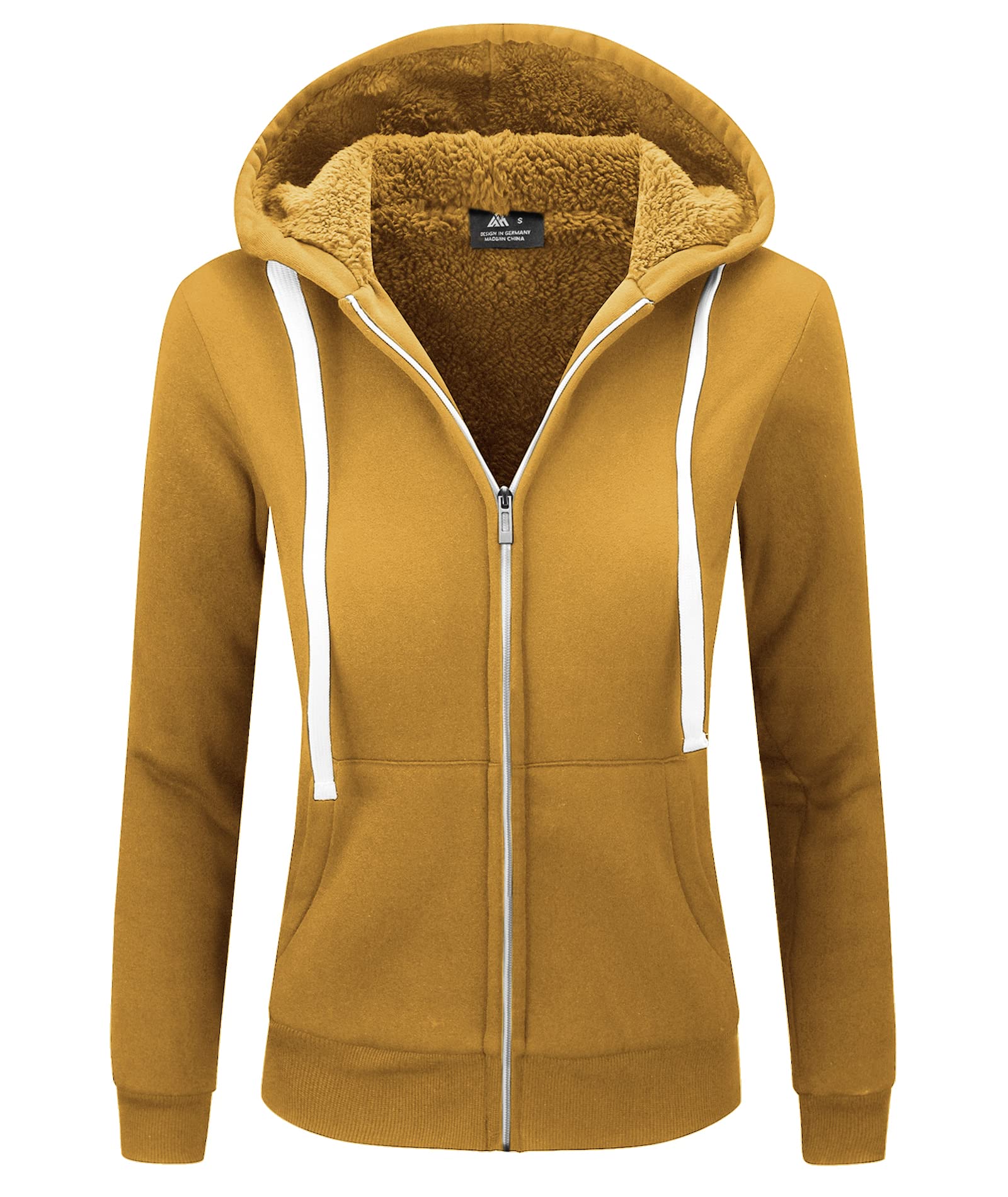GEEK LIGHTING Felpa Donna con Cappuccio Foderata in Pile Calda Giacca Invernale con Zip Felpa Pile Donna Teddy Hoodie con Cerniera Sweatshirt Inverno Autunno S-2XL