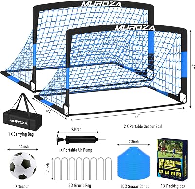 Porta Da Calcio 2-in-1 Con Bersaglio – 180x120x120 Cm, Tubi In Acciaio E Rete In Dacron, Montaggio Senza Attrezzi, Borsa Da Trasporto