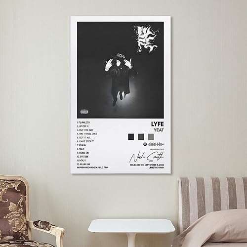 Miniatura 7 de FPL Yeat - Póster de la cubierta del álbum de Lyfe, pintura decorativa, lienzo, arte de pared, póster de sala de estar, dormitorio, 08 x 12 pulgadas