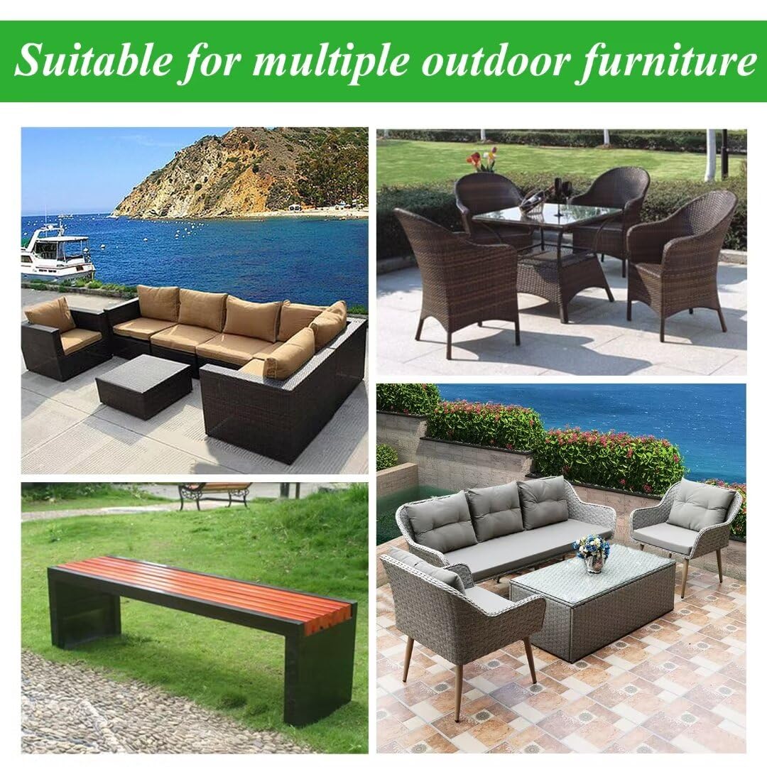 Copertura per Mobili da Giardino Impermeabile Copritavolo Rettangolare Esterno Telo Tavolo Grande Antivento 420D Oxford Tessuto Anti-UV Antipolvere Beige Marrone 200x120x90cm
