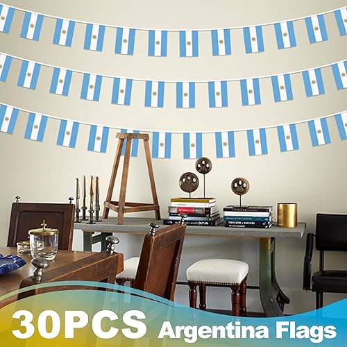 Miniatura 90 de Banderín de bandera de República Dominicana, pequeña mini bandera dominicana, banderín de banderines, decoración nacional de país para escuela