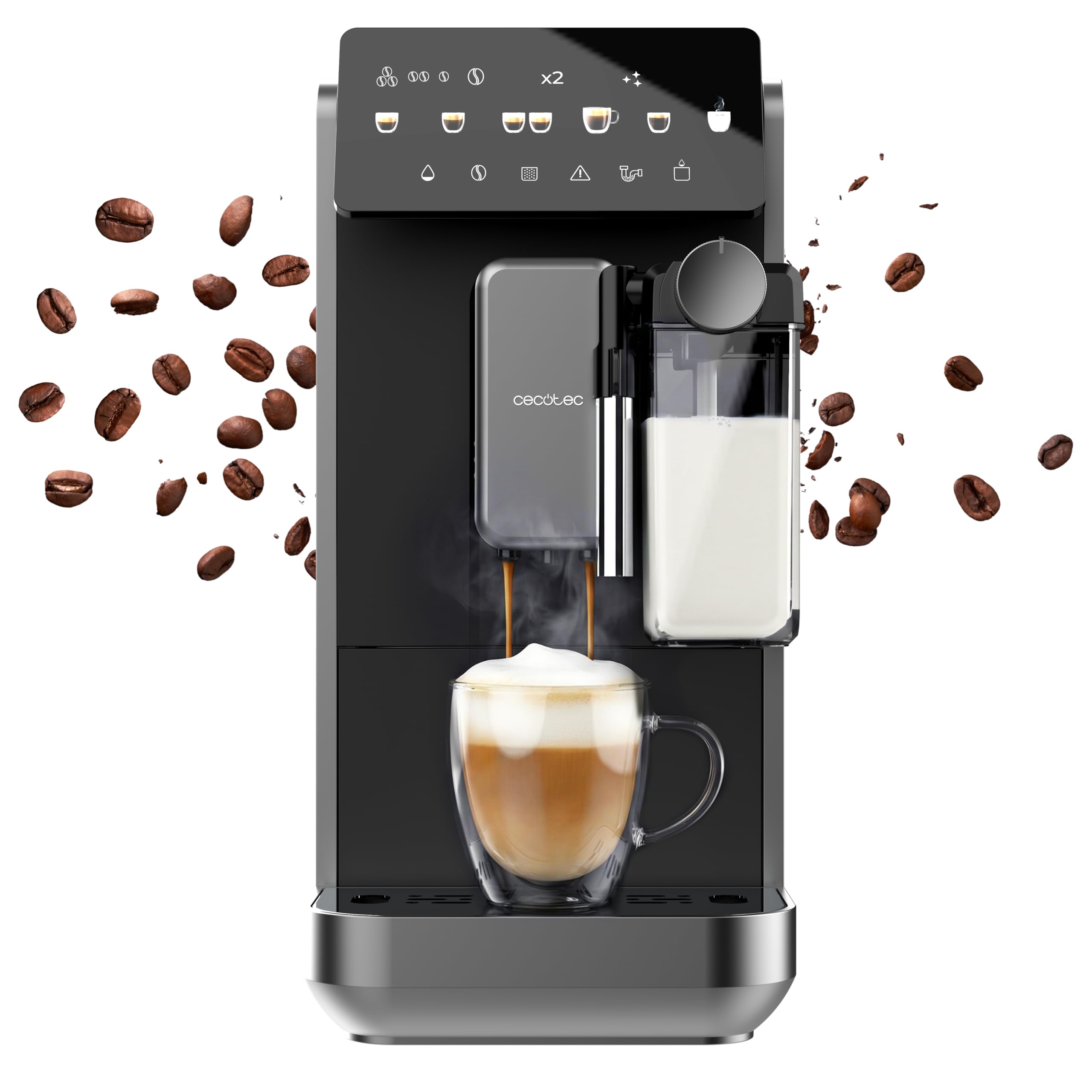 Cecotec Cremmaet, machine à café superautomatique, 19 bars, réservoir lait