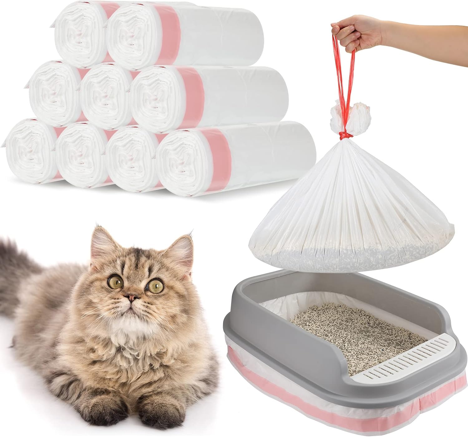 90 Count Cat Litter Box Liners Kitty Litter Pan Bags
