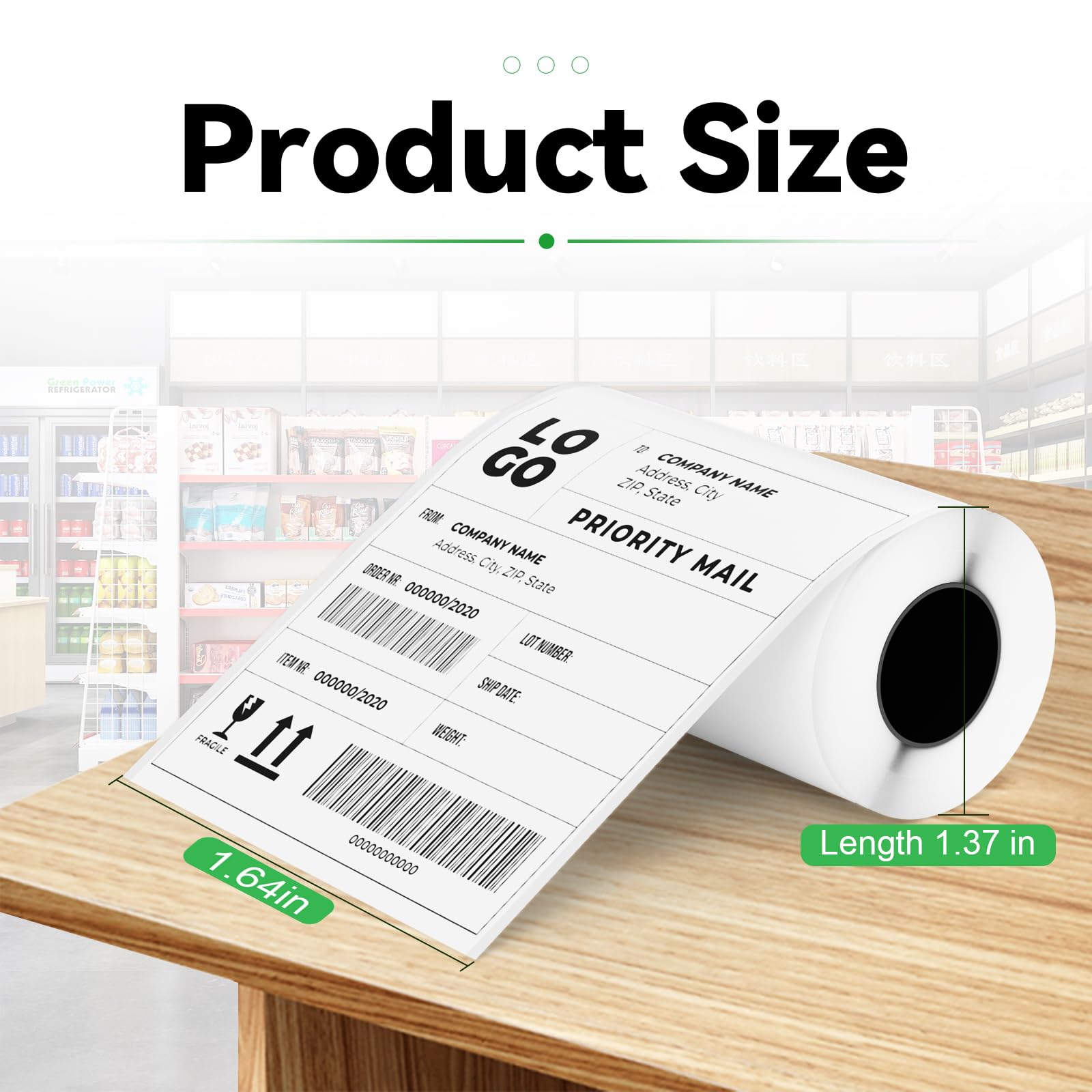 Phomemo Thermal Label Paper - 3 Rolls For M110/M220 Printers, Self-Adhesive