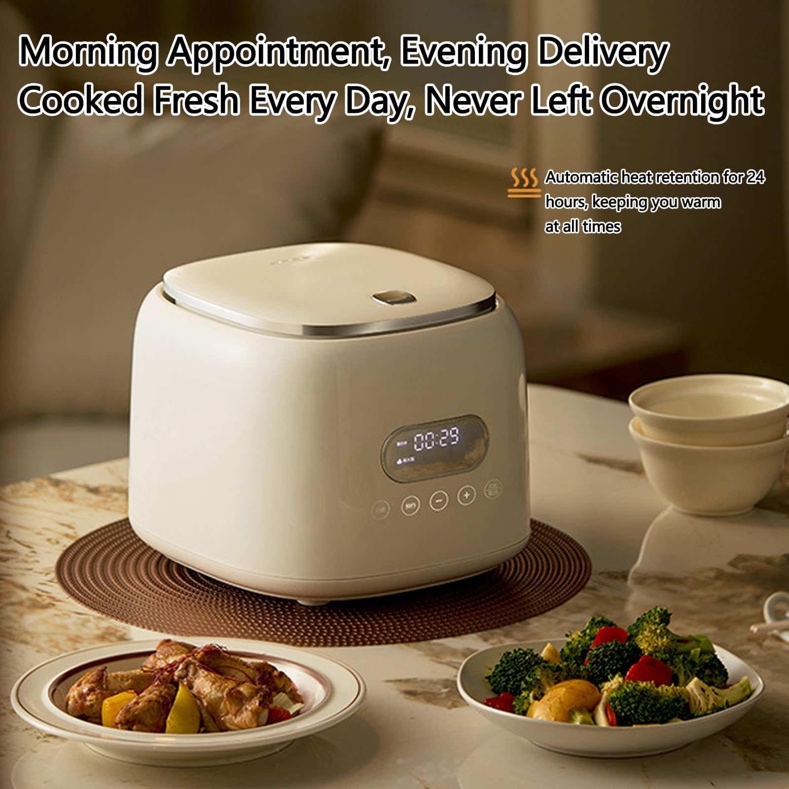 Smart Starch Reducing Rice Cooker, 2.5L Low Carb Mini Appliance z koszem na pary, 8 trybów wstępnie ustawionych, opóźniony timer i ciepłe, nie-stick do zdrowych posiłków