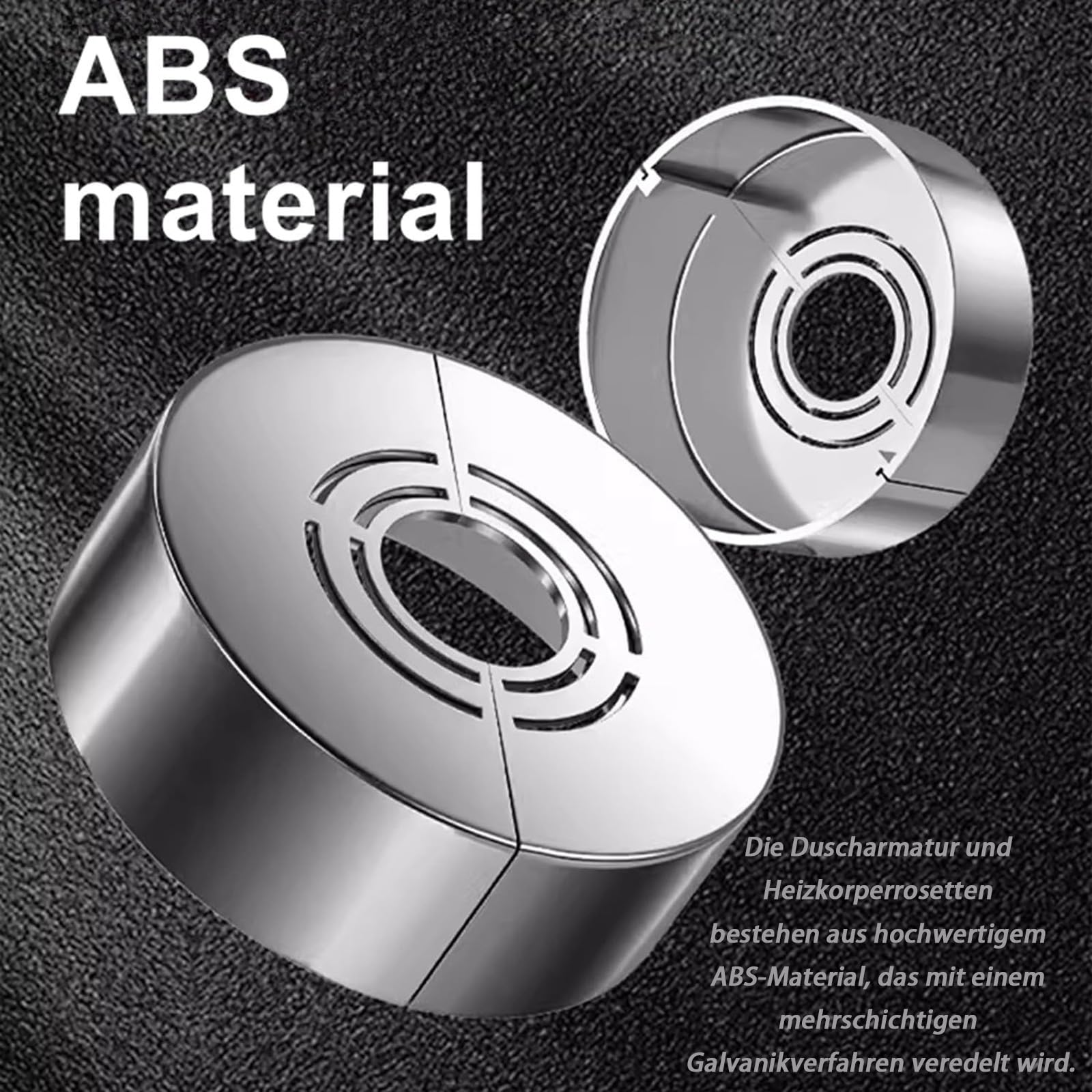 Rozetten voor douchekranen, 4 stuks, 70 x 30 mm, douche-armatuur, afdekrozet, 3 maten, verstelbaar, voor douchekranen, kranen, verwarmingsbuizen