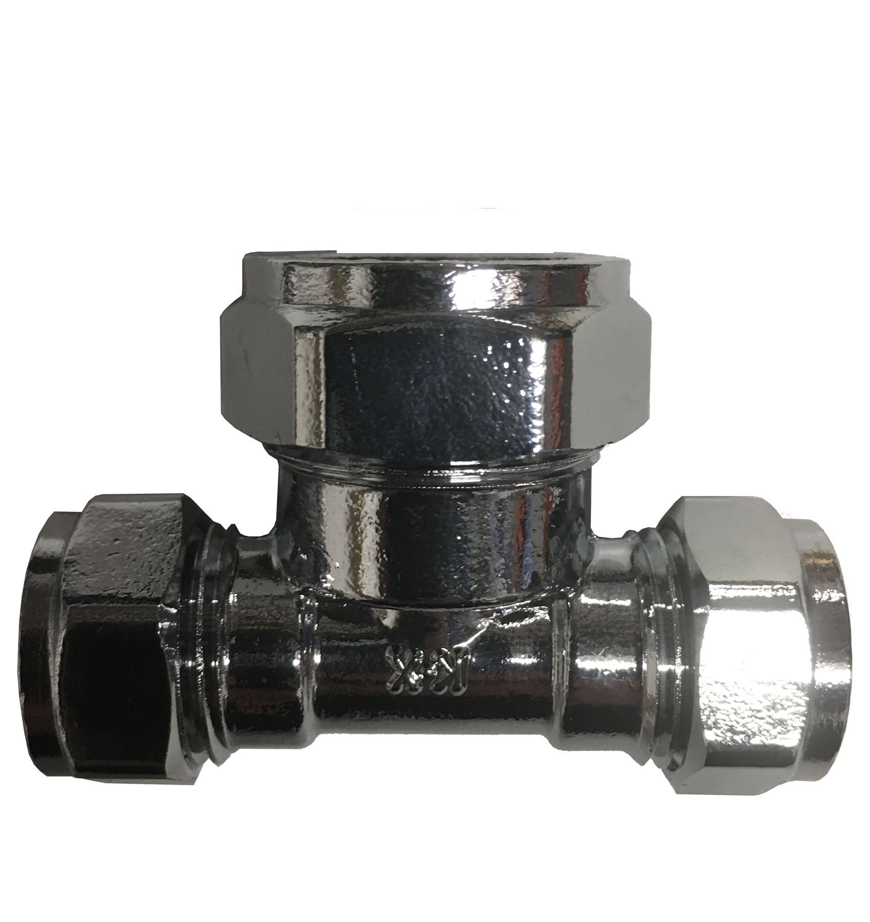 15mm x 15mm x 22mm Compression Chrome Reducing Tee