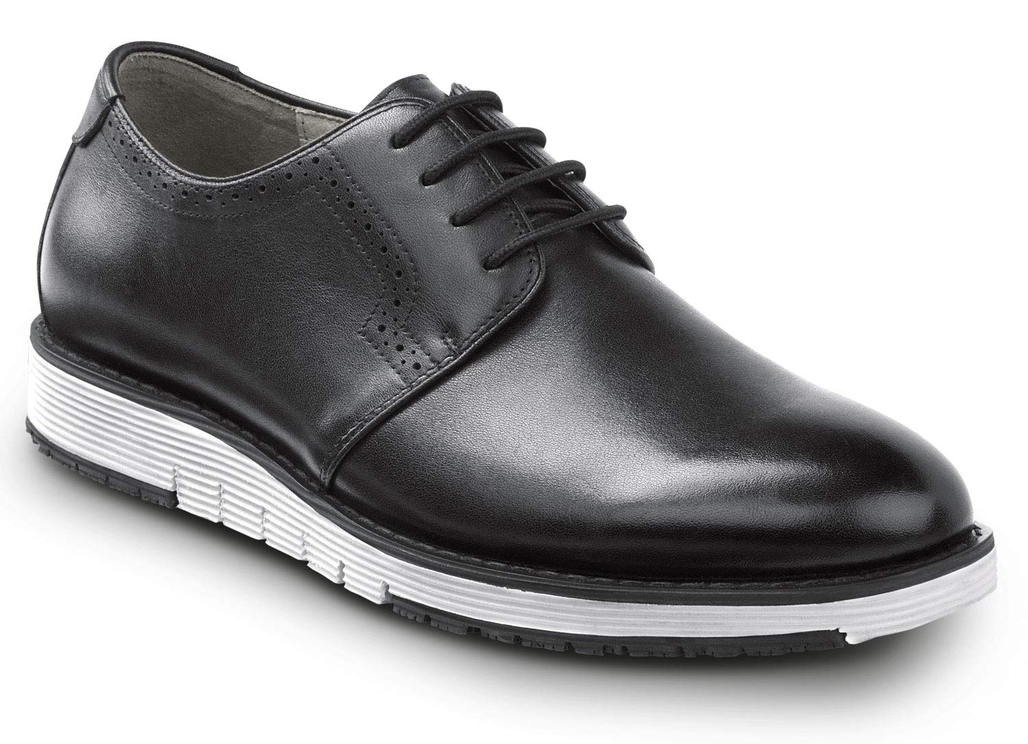 SR Max Beaufort, Men's, Black/White, Dress Style Soft Toe Slip Resistant Work Shoe (12.0 M)