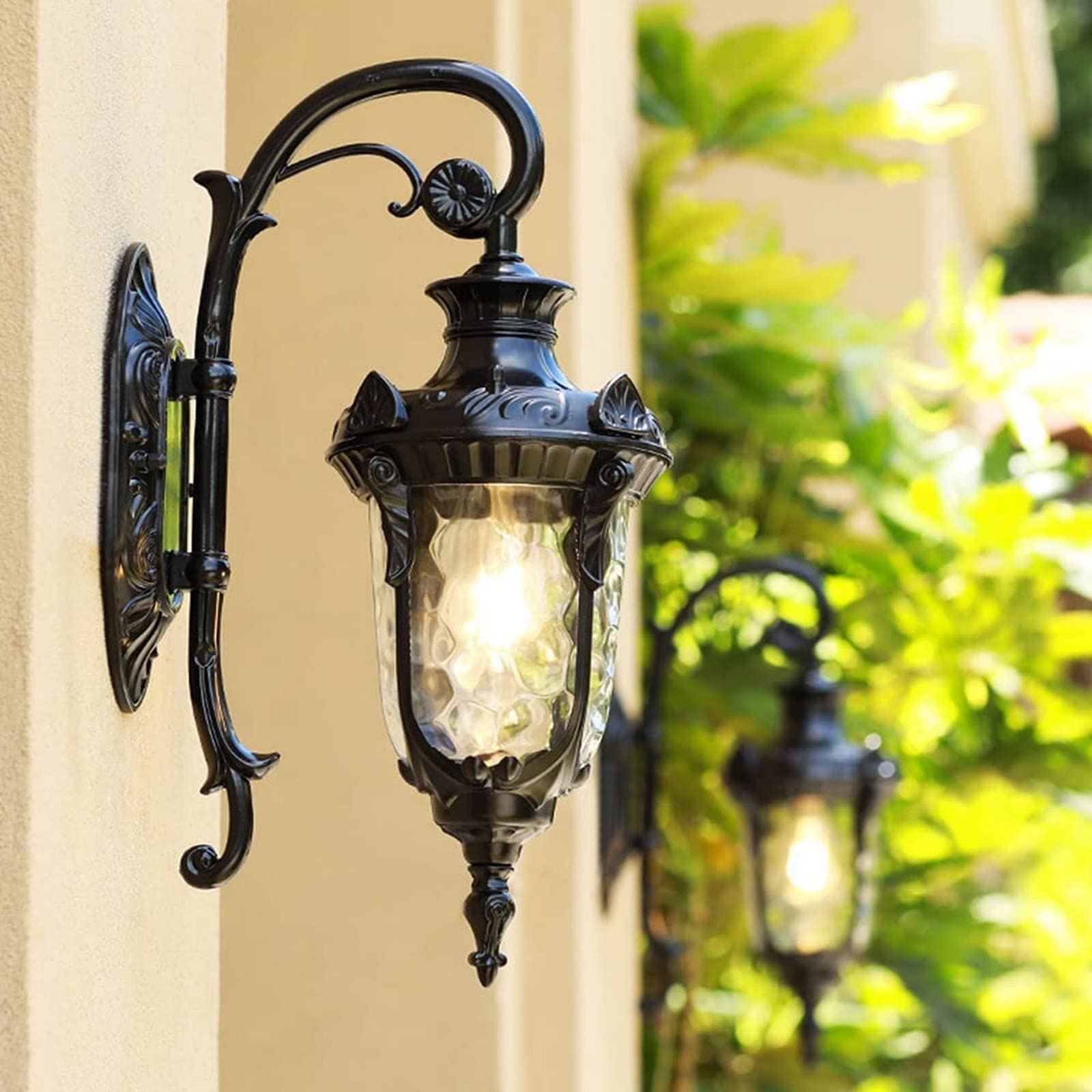JCAKES Outdoor Wall Light,Home, Garden Lighting,Max 60W E27 Aluminum Wall Lamp, IP55 Waterproof Wall Lantern for Porch Entryway Doorway Garage, Black Wall Sconce Vintage Wall Sconce (Color : A)