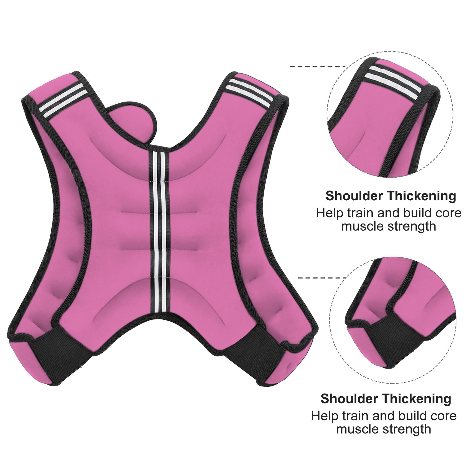 Weighted Vest, 6lb/8lb/12lb/16lb/20lb/25lb/30lb Weight Vest with Reflective Stripe, Weighted Vest for Men Women Workout Equipment for Strength Training, Running, Jogging, Fitness, Weight Loss