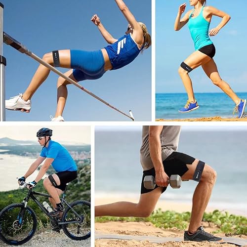 Miniatura 7 de Correa de banda IT, soporte ajustable para síndrome de banda ilotibial, estabilizador atlético para hombres, mujeres, correa de soporte de rodilla