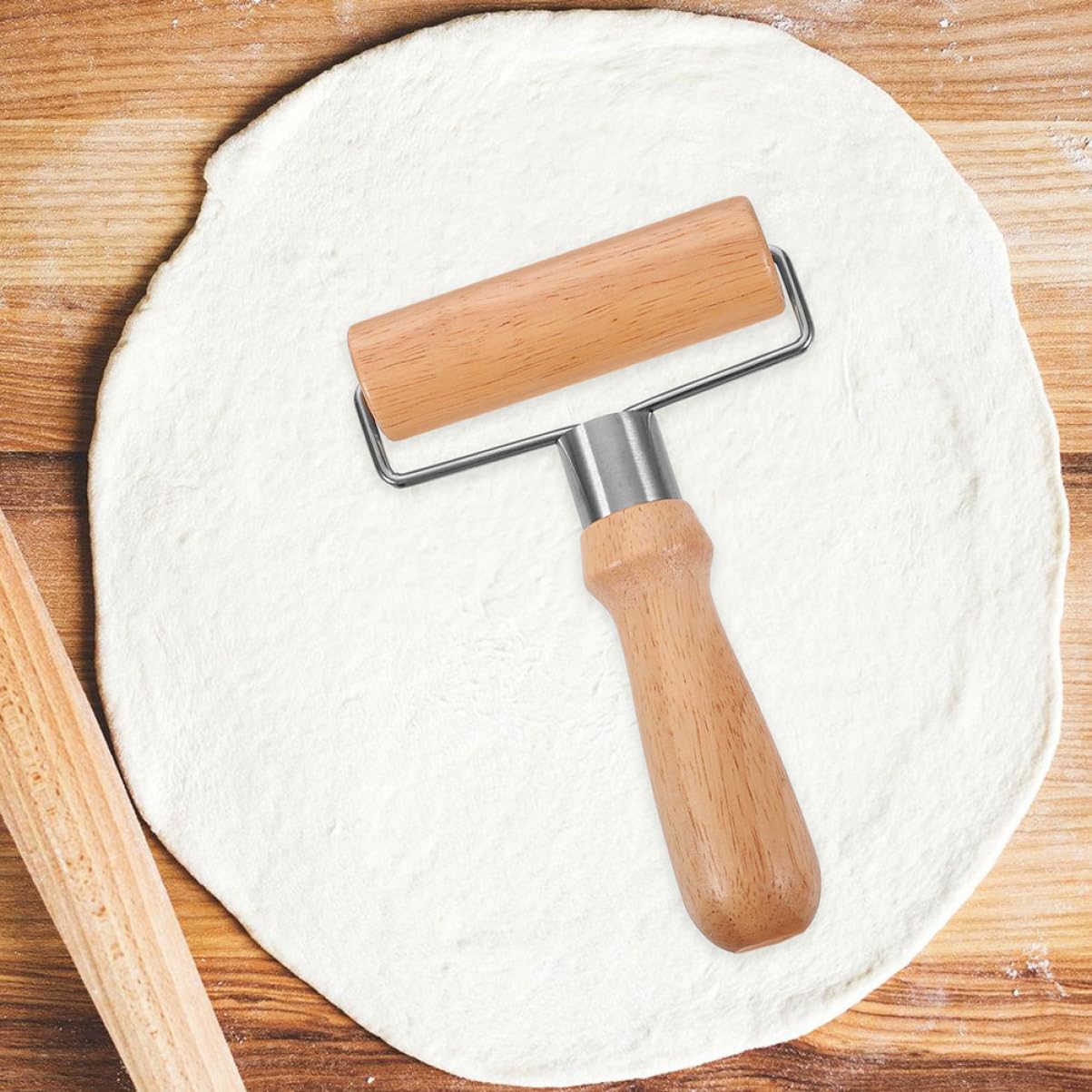 TOPBATHY 5piezas Rodillo De Madera Para Repostería y Pizza Herramienta De Cocina Para Amasar Masa De Postres Rodillo De Cocina De Gran Para Hornear y Cocinar Casa