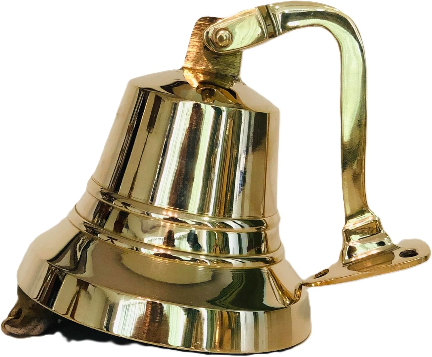 Solid Brass 8" Wall Mounted Ship Hanging Bell for Reception, School, Outdoor, Indoor, Dinner & Chruch Bell