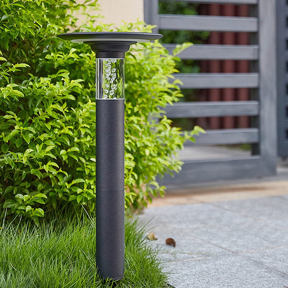 Arnusa LED Solar Sockelleuchte Pollerleuchte Wegeleuchte Gartenleuchte Bubble 55cm moderne Gartenlampe Aluminium Premium Power Solarleuchte Duo Color Warm und Kaltweiß einstellbar