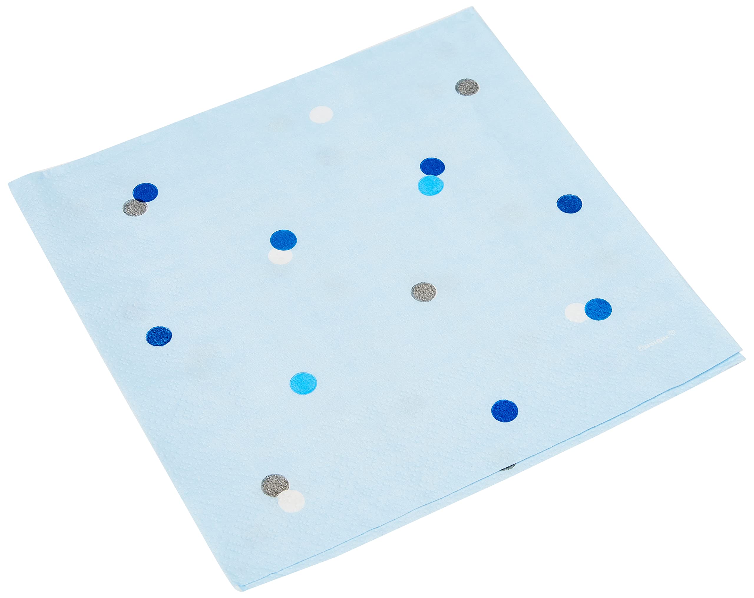 Tovaglioli Di Carta Per 50&deg; Compleanno - Tema Blu E Argento | 16.5x16.5cm | Confezione Da 16 | Unique Party