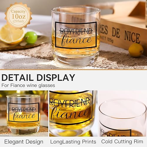 Miniatura 3 de Regalos de compromiso para parejas, regalos para recién comprometidos, regalo de compromiso 2025 para su prometidaprometido, copas de vino para