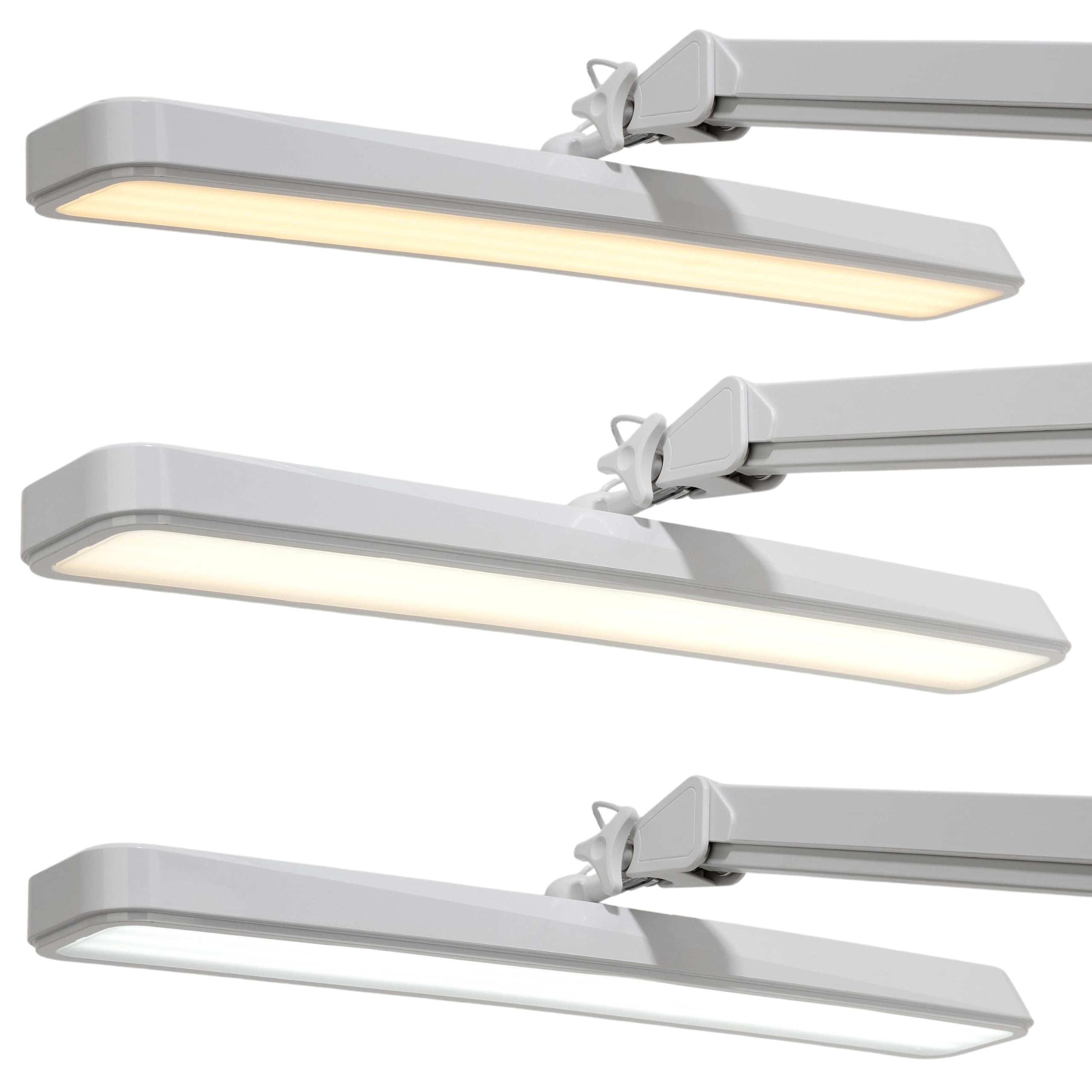SEMPLIX LED Arbeits-Tischlampe weiß (324 LED/dimmbar in 5 Stufen/Tischklemme)