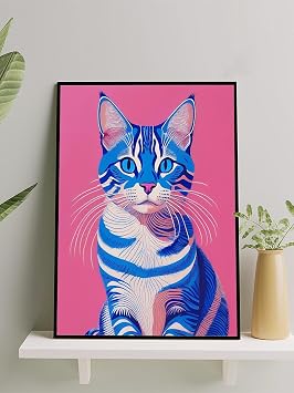 Postermanya Azure Cat, G k Kedi, Pop Art  er eveli Tablo -  er eveli Poster