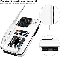 Vista 466 de LETO para iPhone 15 Pro Funda tipo cartera - Tapa tipo folio con patada - Diseños de moda - Tarjetero - Funda protectora para mujeres y niñas - 6.1