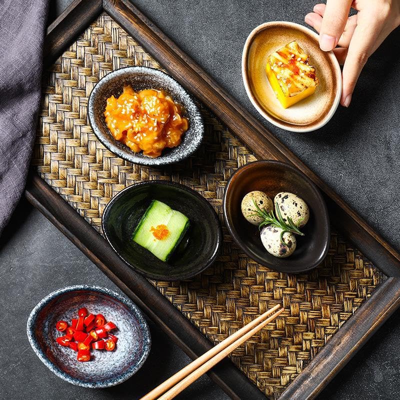 Serviertablett Japanische Gewürzschale Haushalt Keramik Gewürzschale Sojasauce Dish Essig Dish Dipping Dish Food Tray (A)