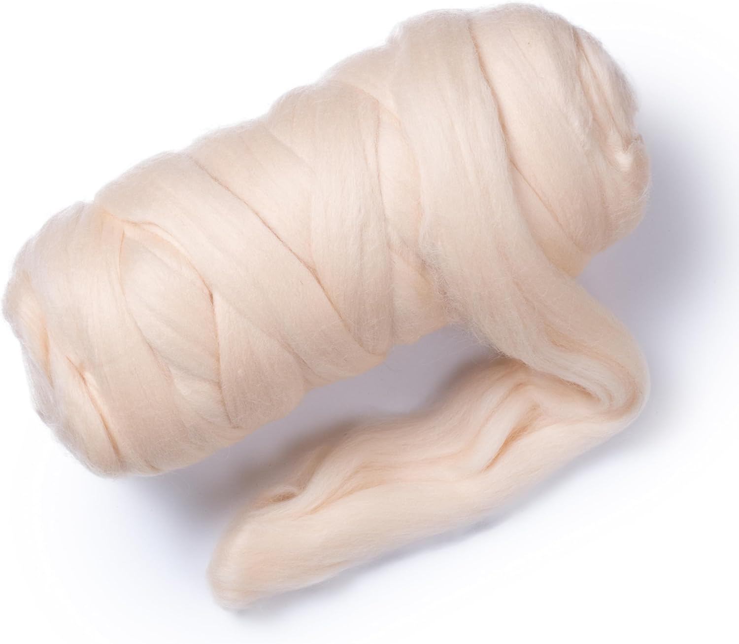 Colored Natural Wool roving, 1 lb. Best Wool for Needle Felting, Wet Felting, handcrafts and Spinning. (Nude Pink, 1 lb)