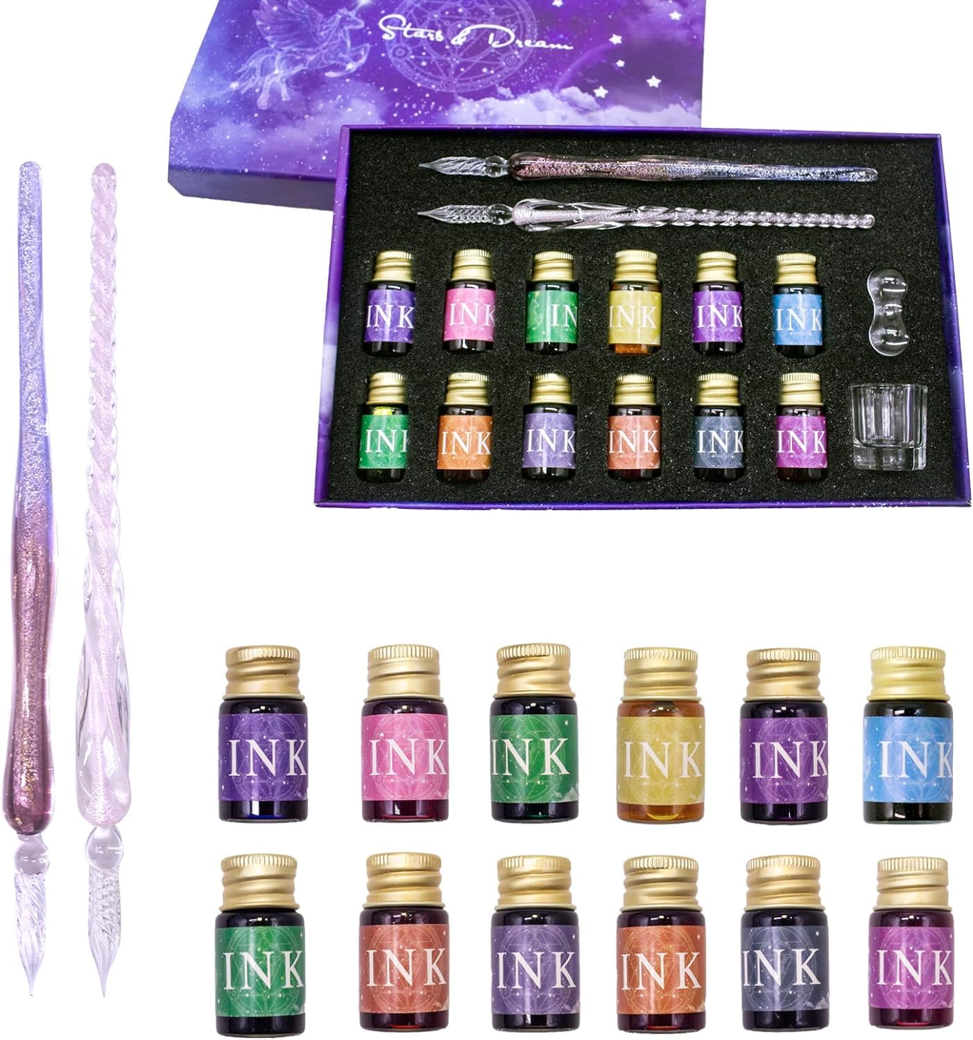 Amazon | Ducale(ドゥカーレ) ガラスペン セット インク12色