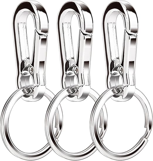 Metal Keyring Keychain Key Ring Chain Holder Organizer for Car/Key Finder, 3 Pack