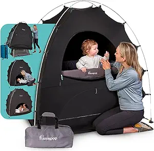 Hiccapop Daydreamer Blackout Tent for Pack and Play, Patented Portable Crib Tent, Blackout Canopy Crib Cover, Sleep Pod for Kids
