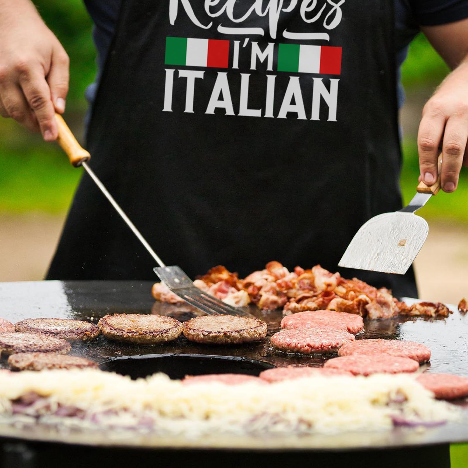 Delantales divertidos para hombres y mujeres con bolsillos, delantal italiano para cocinar a la parrilla BQQ, regalos para cumpleaños de chef y marido