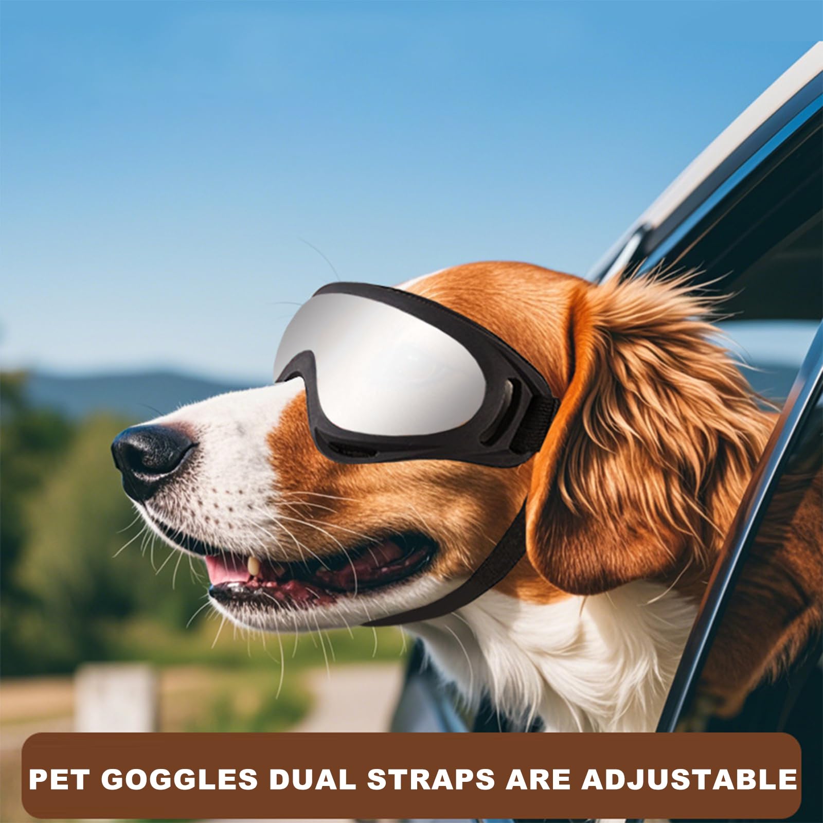 FOSDICK 2 Pcs Dog Goggles, Dog Sunglasses, Doggles Anti-UV Protection - Image 3