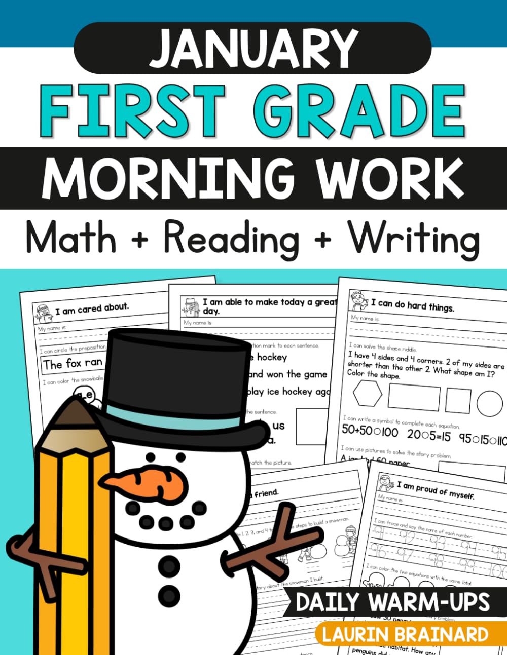 January First Grade Morning Work Workbook: Math, Reading, and Writing