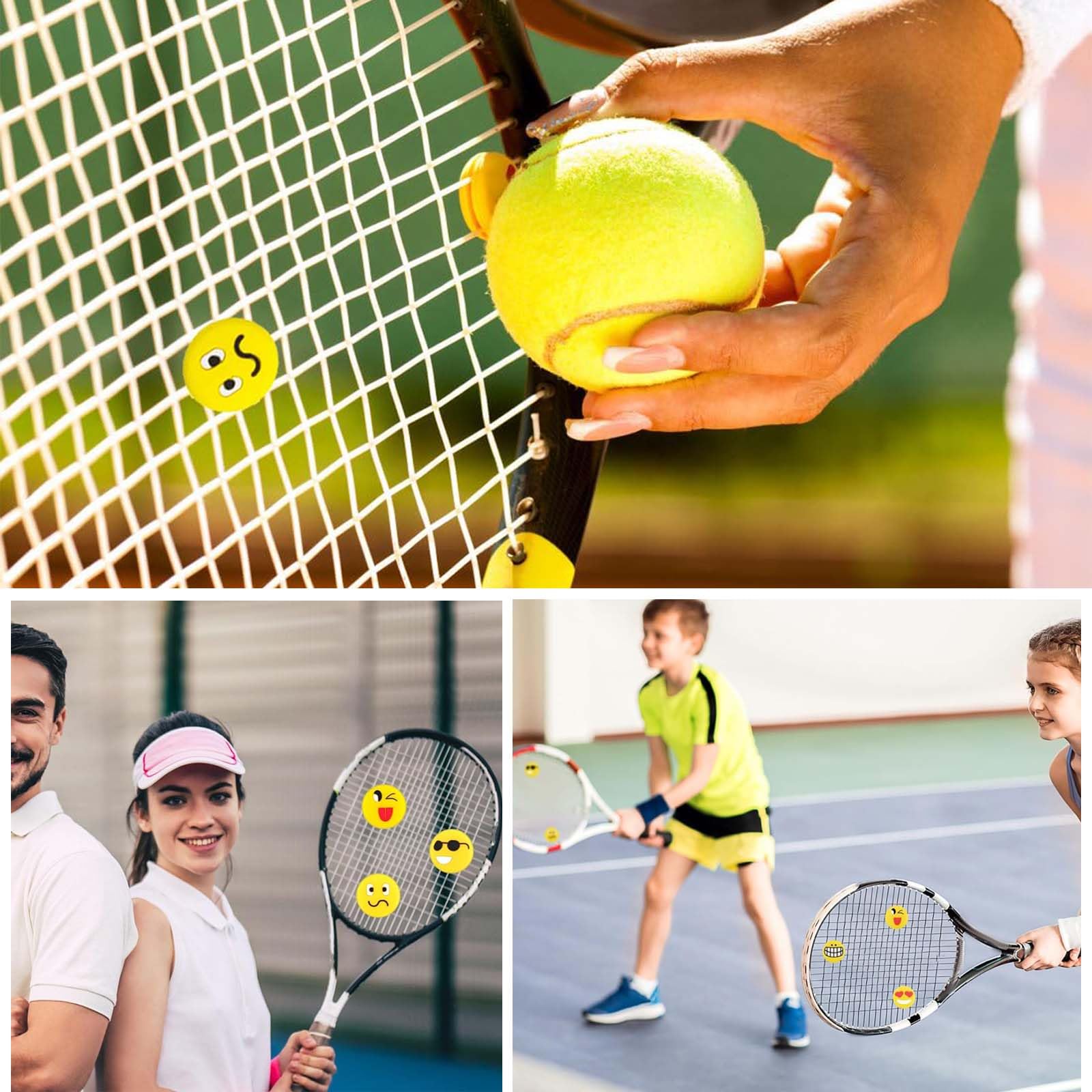 Antivibrazione Tennis Ammortizzatori per Racchette, Ferma Corde, Accessori Dispositivo 16 Pezzi