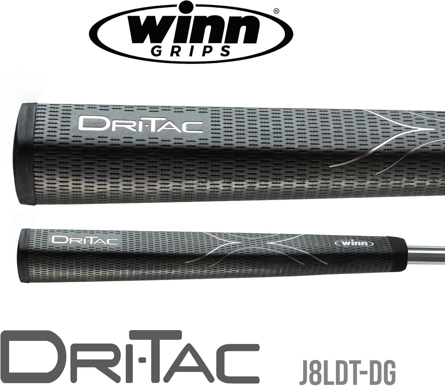 Winn DriTac Lite Jumbo Pistol Putter Golf Grip, Dark Gray