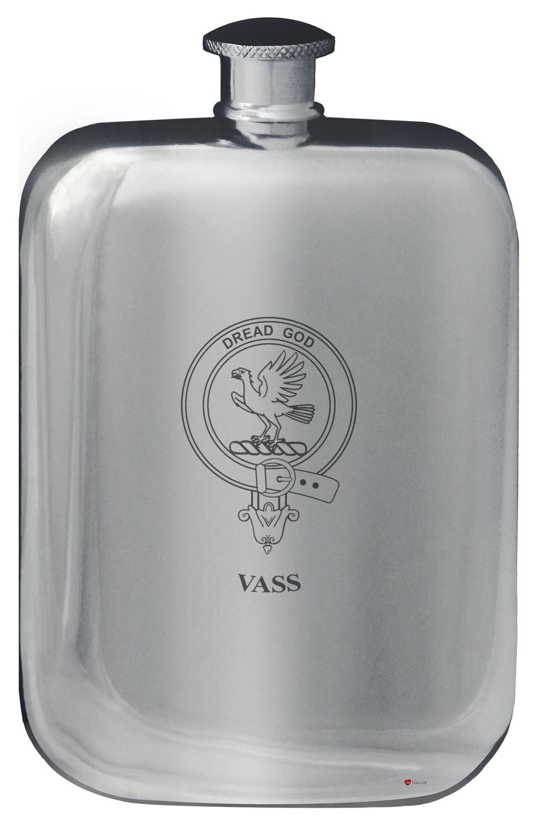 Hip flask arrondie en étain poli flacon de poche de hanche 6 oz