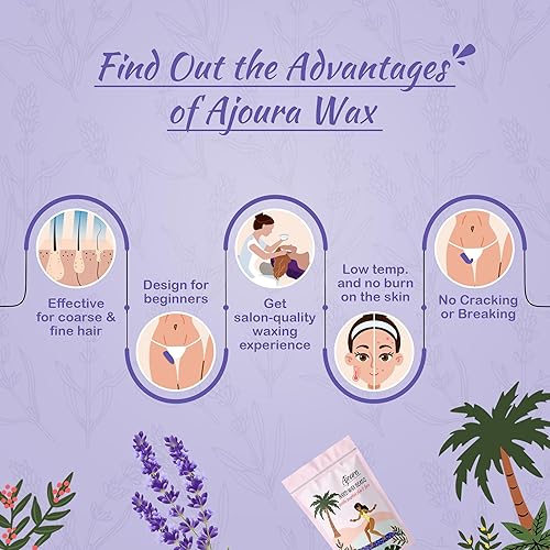 Miniatura 31 de Ajoura - Cuentas de cera, granos de cera dura de 1 libra para depilación de piel sensible para cuerpo completo, bikini, cara, cejas, espalda, pecho