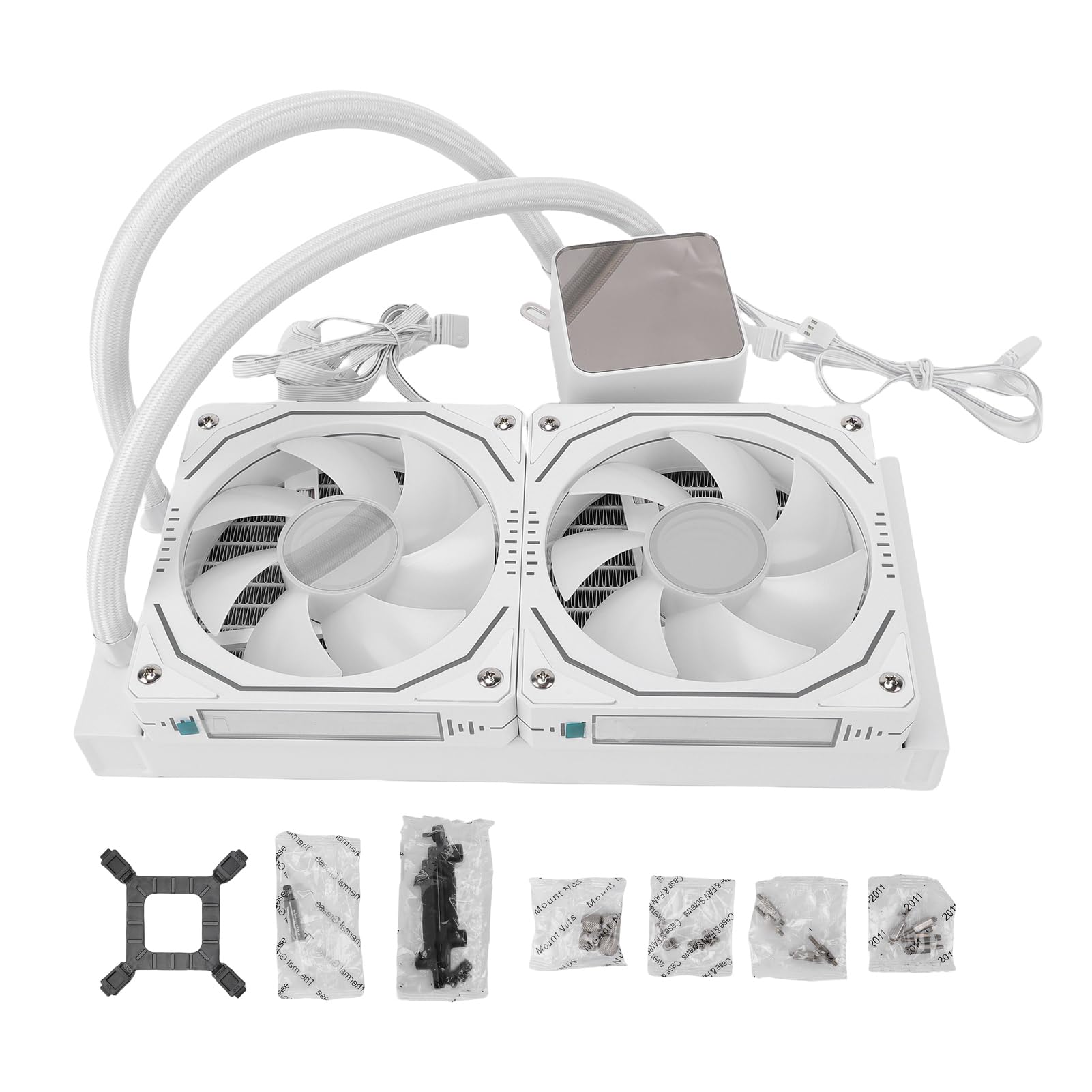 Chłodzenie Wodne Procesora, Chłodnica Cieczy ARGB, Zamrażarka Cieczy z 2,2-calowym Ekranem LCD, Wydajna Pompa Sterowana PWM, Wentylatory ARGB, Idealny do Procesora AM4 AM5 LGA1851 1700 (WHITE)
