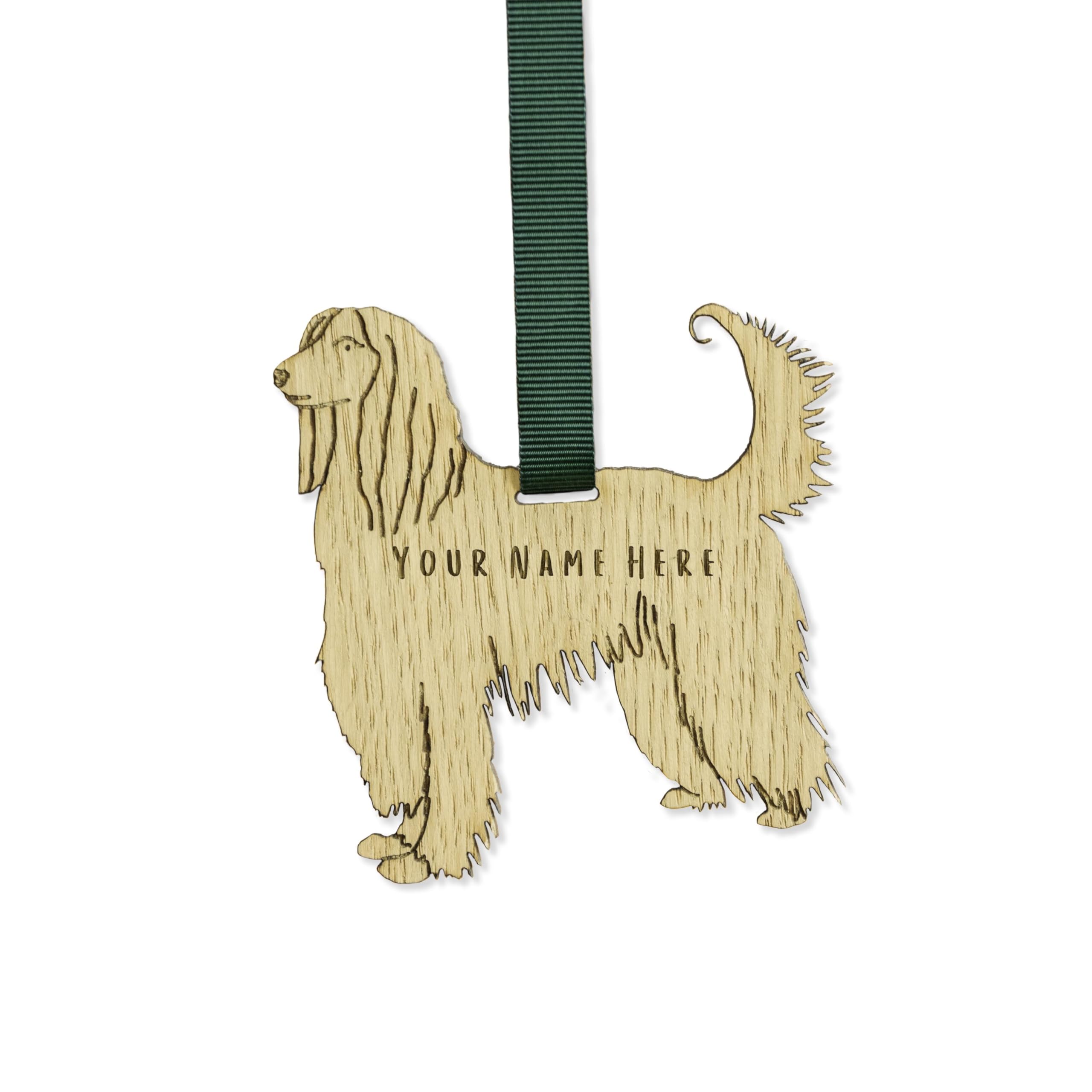 "Manta Makes Personalised Dog Christmas Decorations, wooden dog lover gifts for dog lovers, range of over 50 breeds, personalised pet memorial gifts, best dog Mum gifts (Schnauzer)"
