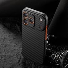 Slim Aramid Fiber Phone Case for Apple iPhone 17 pro, Camera Full Cover Protection Black, iPhone 17 Pro
