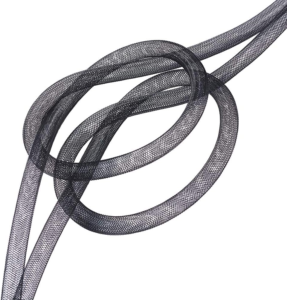 Craftdady 5 Bundles Plastic Net Thread Cord 8mm Solid Mesh Tubing for Necklace Bracelet Jewelry Making, 30 Yards/Bundle