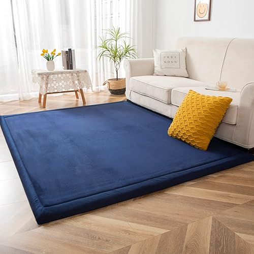 MAXYOYO Coral Velvet Area Rug, Thick Japanese Tatami Mat Living