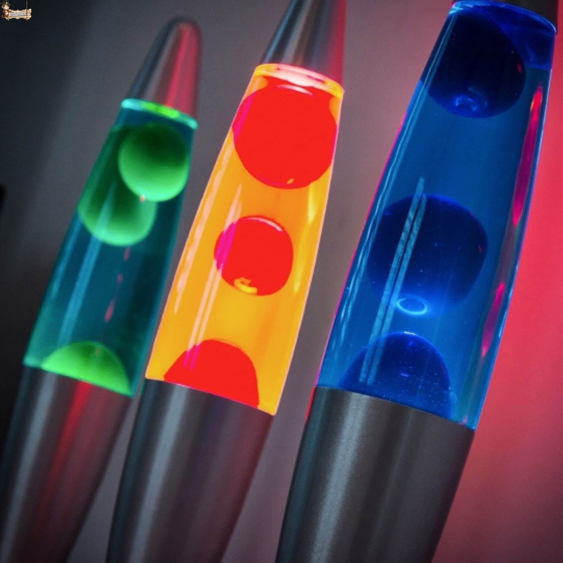 BricoLoco.com Large Lava Lamp 34 cm Table Top Table Bedside Table Bedside Kids Bedroom Three Colours Available with Replacement Bulb (Red)