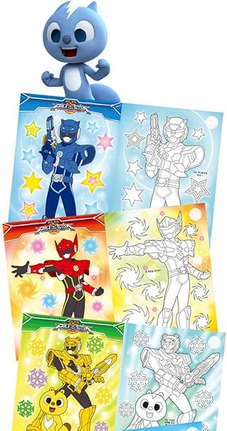 amazon com haksan miniforce stickers coloring book 2 sticker game book set 2 books everything else