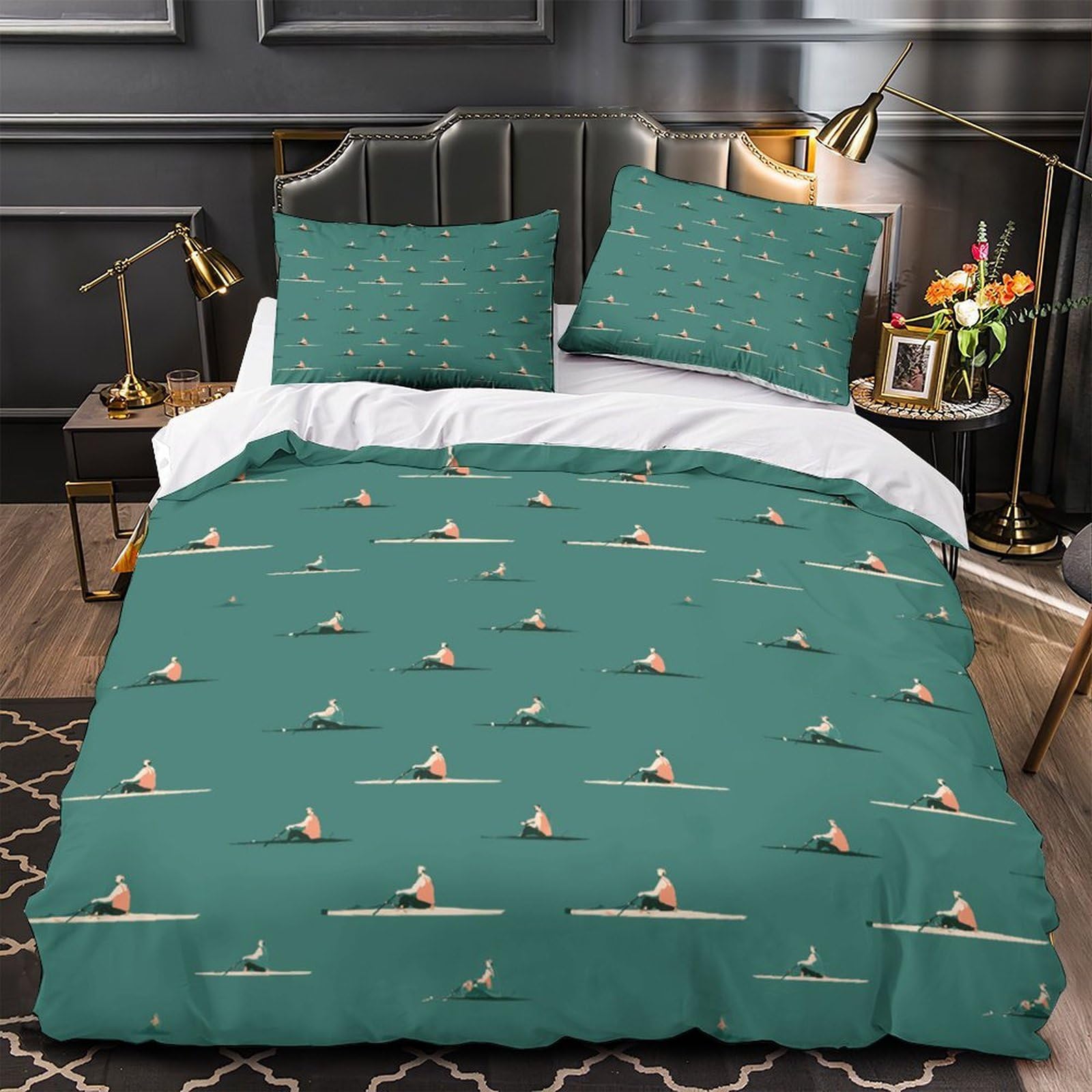 Drap de couette aviron 3 pièces microfibre 260x220cm entretien facile