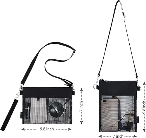 Miniatura 3 de Yorssley Bolsa de malla, paquete de 2 bolsas cruzadas de hombro, peso ligero, resistente, conchas marinas, bolso doble para mujer