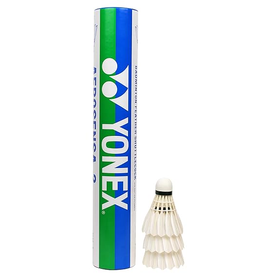 Yonex Aerosensa 2 Feather Badminton Shuttlecocks (White, Medium Speed ) Real Goose Feathers